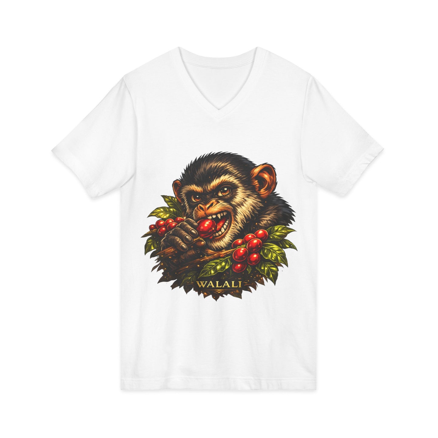 Vintage Chimpanzee Coffee Berry V-Neck Tee