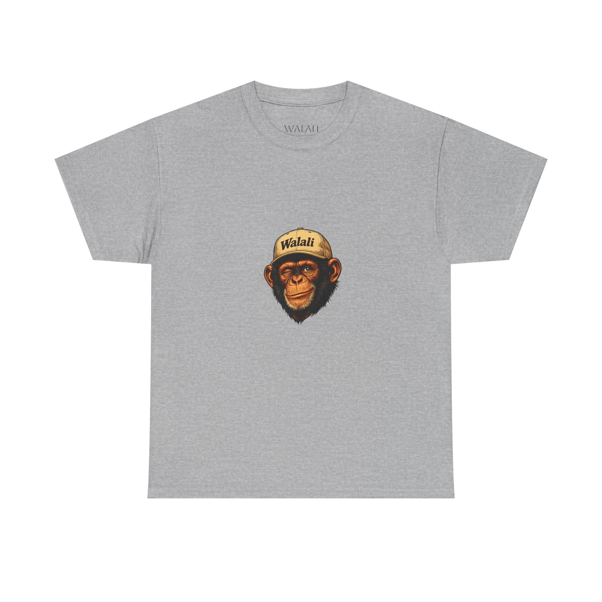 Chimpanzee Patch Tee — Retro Chimp Face Graphic T-Shirt with 'Walnut' Cap