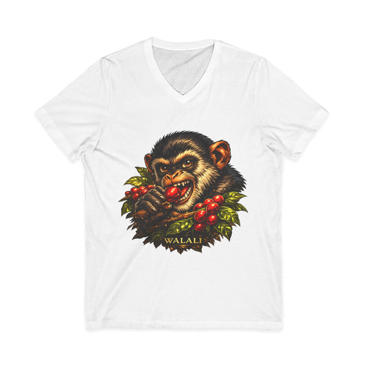 Vintage Chimpanzee Coffee Berry V-Neck Tee