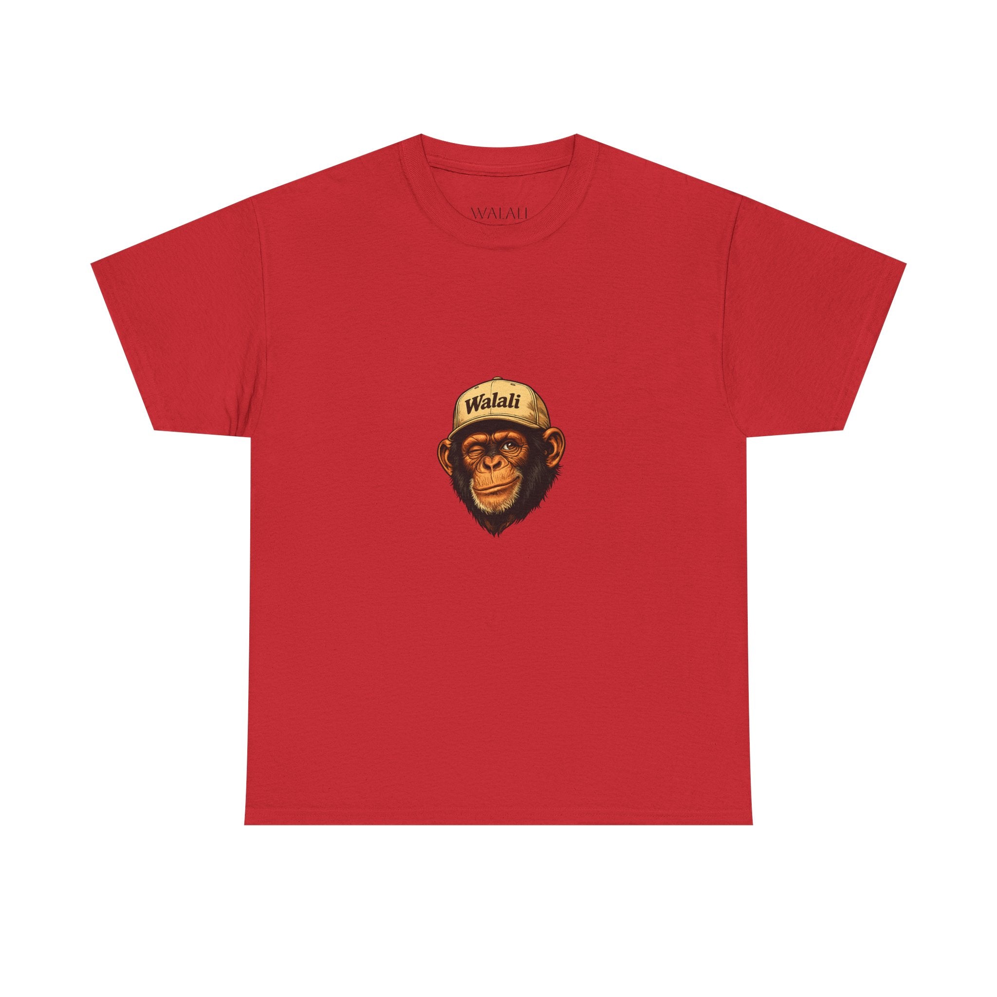 Chimpanzee Patch Tee — Retro Chimp Face Graphic T-Shirt with 'Walnut' Cap