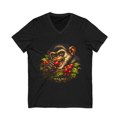Vintage Chimpanzee Coffee Berry V-Neck Tee