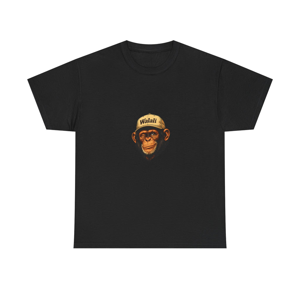Chimpanzee Patch Tee — Retro Chimp Face Graphic T-Shirt with 'Walnut' Cap