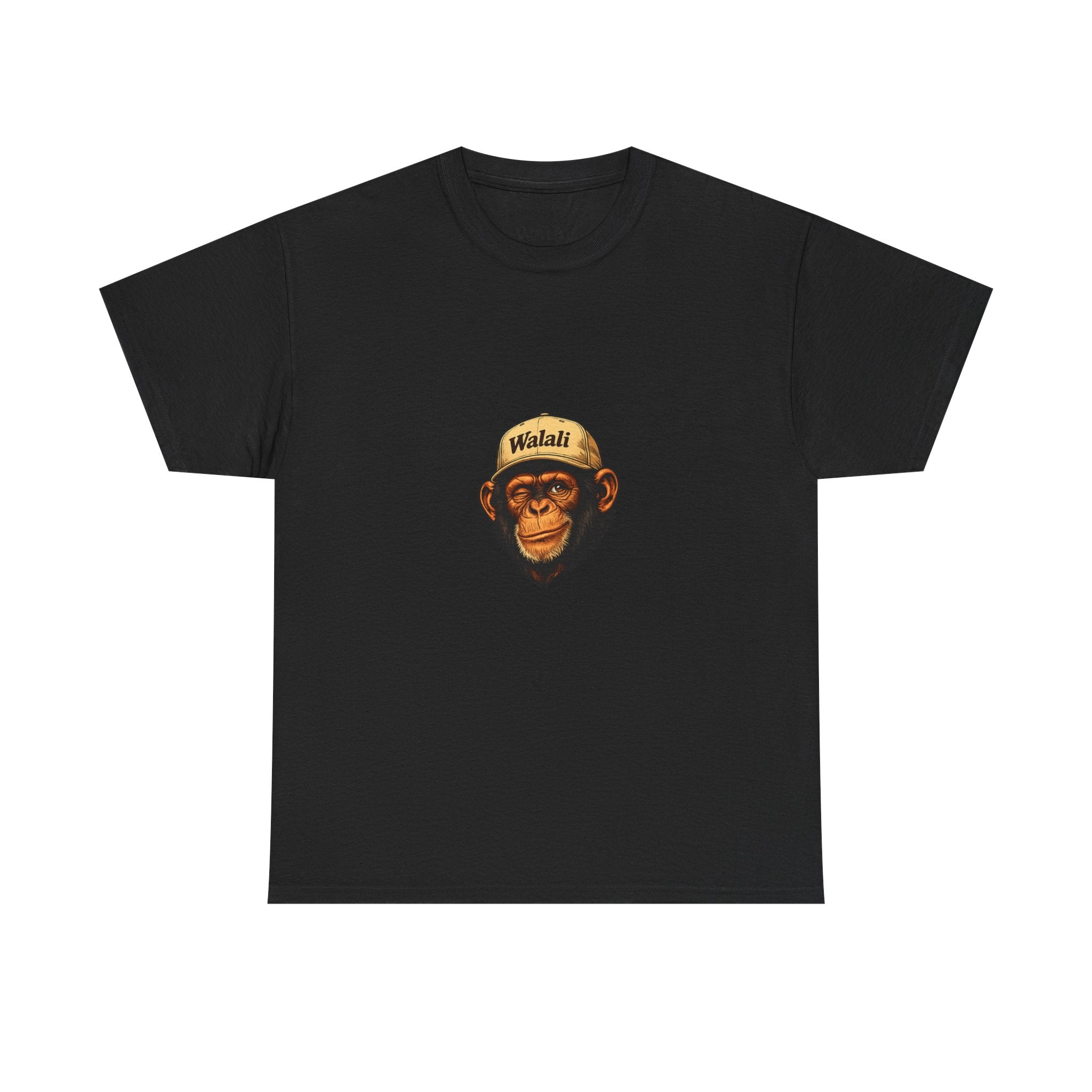 Chimpanzee Patch Tee — Retro Chimp Face Graphic T-Shirt with 'Walnut' Cap
