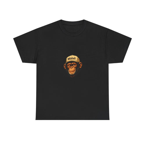 Chimpanzee Patch Tee — Retro Chimp Face Graphic T-Shirt with 'Walnut' Cap