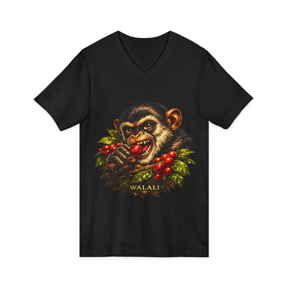 Vintage Chimpanzee Coffee Berry V-Neck Tee